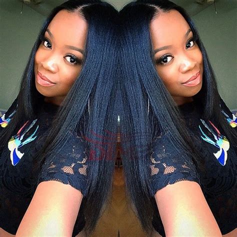 130 Density Full And Thick Malaysian Italian Yaki Lace Front Wig Human