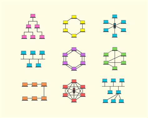 collection d illustrations vectorielles de la topologie du réseau de