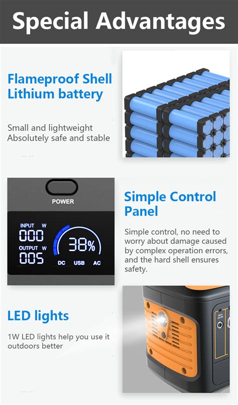 Popower Mah W Solar Portable Power Station V V Ac