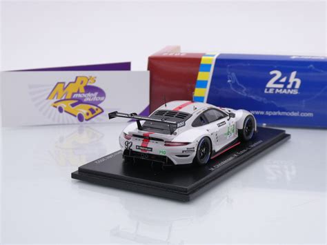 Mrs Modellautos Spark S8646 Porsche 911 RSR 19 Nr 92 4th LMGTE Pro