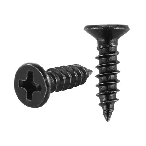 Jqk 6 X 1 2 Black Screw Flat Head Phillips Wood Screw 18 8 S S Electroplating Black Stainless