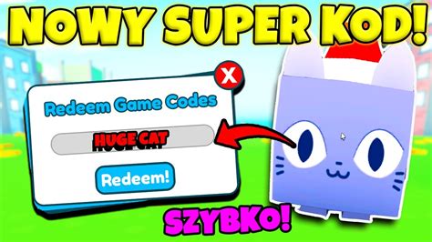 NOWY MEGA DOBRY KOD DO PET SIMULATOR X ROBLOX SZYBKO GO UŻYJ YouTube