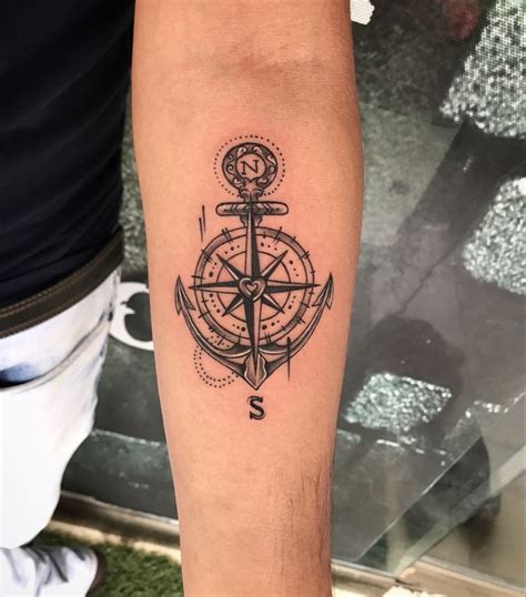 Compass And Anchor Tattoo