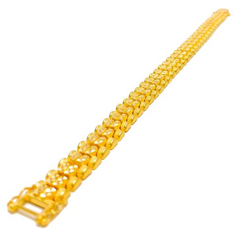 Modern Textured 22k Gold Mens Bracelet Andaaz Jewelers