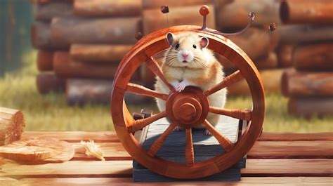 Um Hamster Gordinho Correndo Em Sua Roda Gerada Por Ia Foto Premium