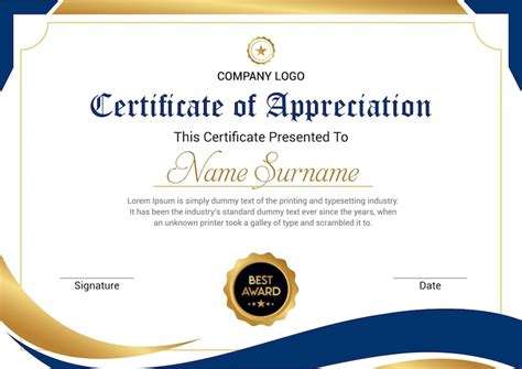 Premium Vector Modern Certificate Of Achievement And Appreciation