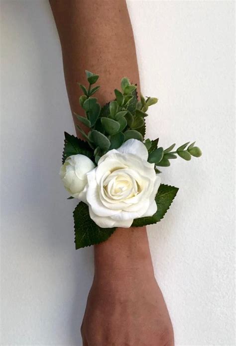 Ivory Rose Corsage Ivory Silk Rose Wrist Corsage Ivory Rose Etsy