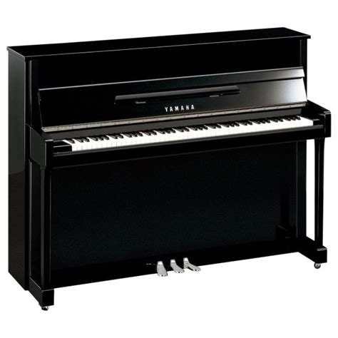 Yamaha B E Upright Piano Polished Ebony W Chrome Fittings