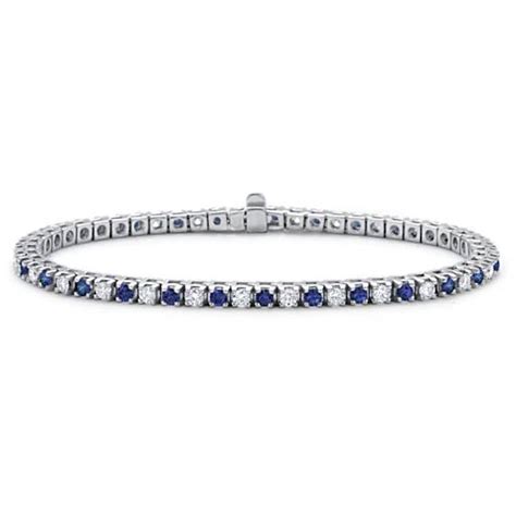 Sapphire and Diamond Bracelet in 18k White Gold (1 1/2 ct. tw.) | Blue Nile