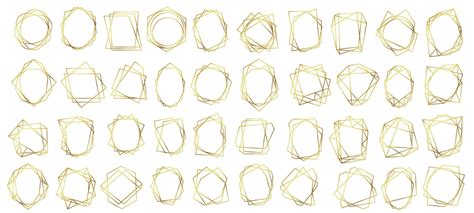 Golden Geometric Frames Abstract Geometrical Frame Gold Art Deco