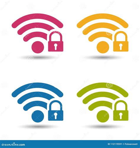 Cerradura De Seguridad Del WI FI Ejemplo Colorido Del Vector