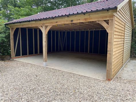 Double Oak Framed Garage Bay Oak Barn Oak Framed Garages