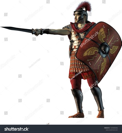 Roman Centurion Wearing Lorica Segmentata Armor стоковая иллюстрация