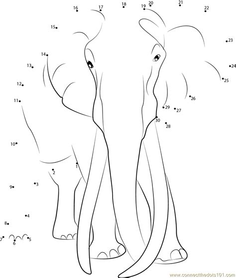 Adult Elephant Dot To Dot Printable Worksheet Connect The Dots