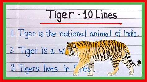 10 Lines Essay On Tiger In English Essay On Tiger In English Essay