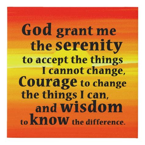 God Grant Me Serenity Prayer Painted Sunset Text Faux Canvas Print Zazzle