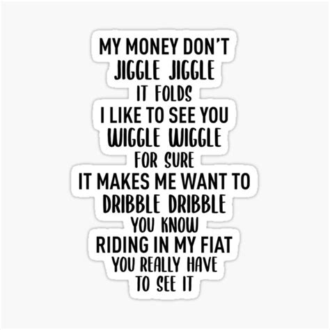 "Money Don't Jiggle Jiggle (Black) - Meme Trend (Version 2)" Sticker by ...