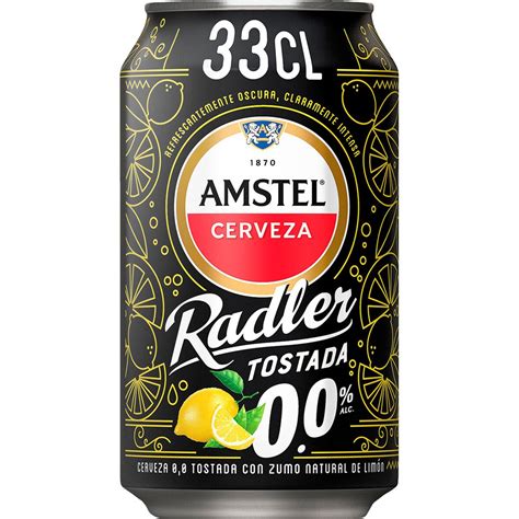 Radler cerveza tostada sin alcohol con zumo natural de limón lata 33 cl