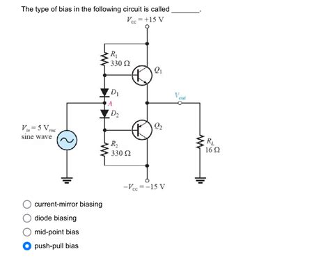 Solved The Type Of Bias In The Following Circuit Is Called Current