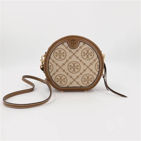 Tory Burch Bags Tory Burch T Monogram Jacquard Moon Crossbody Bag Brown Poshmark