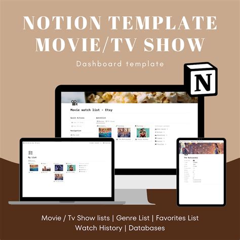 Movie Notion Dashboard Template Movie Tv Show Tracker Genre Sorting