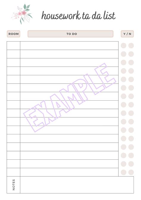 Housework Tracker Housework Planner Cleaning Schedule Hinch - Etsy