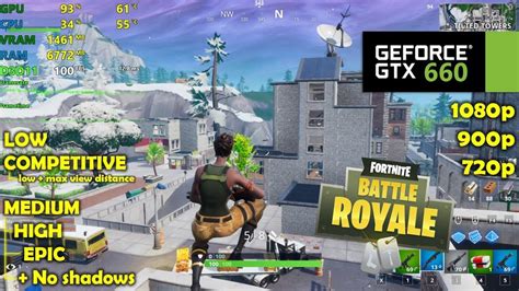 GTX 660 Fortnite Ultimate Benchmark All Settings 1080p 900p