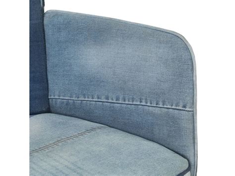 Vidaxl Fauteuil Avec Repose Pieds Denim Bleu Toile Patchwork Conforama