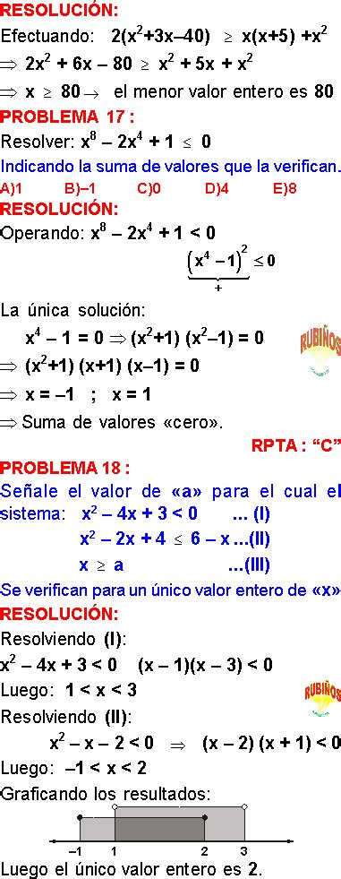 Inecuaciones Ejemplos Y Problemas Resueltos