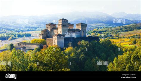 Beautiful Torrechiara Castlenear Parmaitaly Stock Photo Alamy