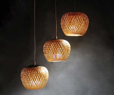 New Bamboo Lamp Fixtures Pendant Lights Chandelier Ceiling Etsy