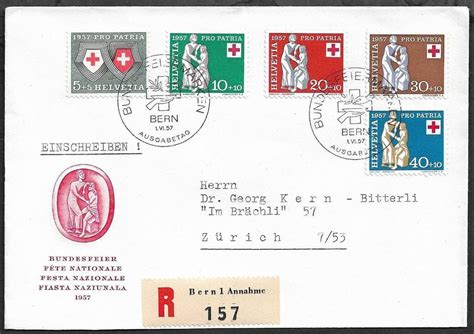 1957 R FDC ROT KREUZ BERN B81 85 Einwandfrei Top Ab 1 Kaufen Auf