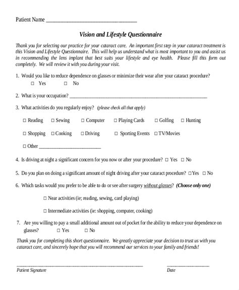 Lifestyle Questionnaire 8 Examples Format Pdf Examples 56592 Hot Sex