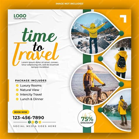 Travel agency social media post template | Premium PSD