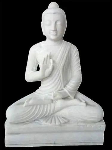 White Handmade Marble Lord Buddha Statue Size Dimension Feet At