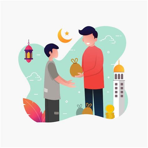 Premium Vector A Man Giving Money To Poor People Flat Illustration