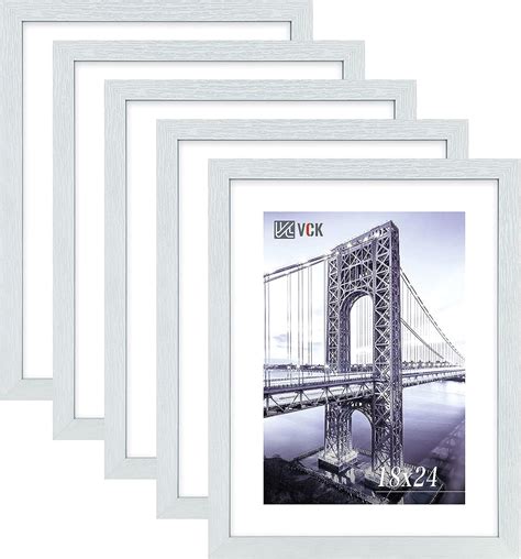 Vck 18x24 Poster Frame White With Polished Plexiglass Set Of 5 Picture Frames