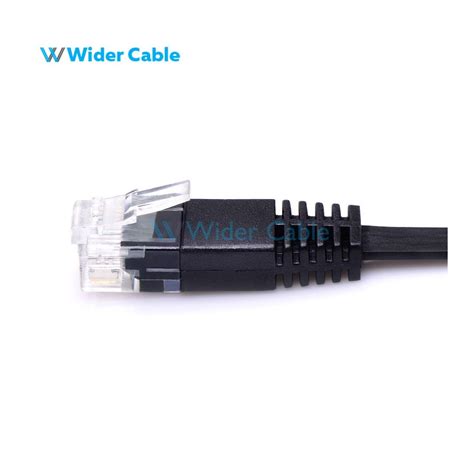 Super Flat CAT6 250MHz Bare Copper Ethernet Network Cable Black Color