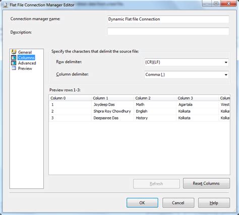 Microsoft Sql Server Knowledge Bank Ssis Dynamic Flat File Connection