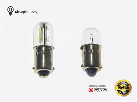 Żarówka Led T4W Ba9s 24V DC 4x SMD3030 Biały Zimny 6000K OPTICON