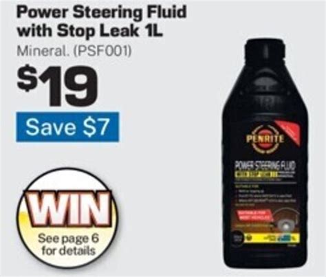 Power Steering Fluid With Stop Leak L Offer At Repco