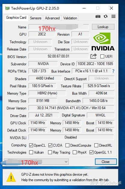 NVIDIA CMP 170HX Cryptocurrency Mining Monster Card Spotted Ampere