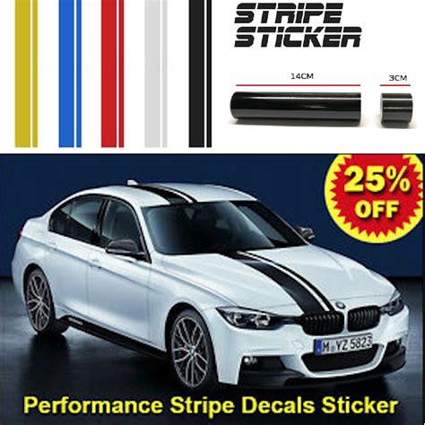 100cm Car Bonnet Strip Sticker Self Adhesive Racing Stripe New Myvi