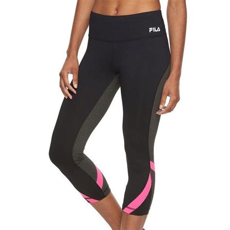 Womens Fila Sport® Two Tone Reflective Crop Capri Workout Leggings Capri Leggings Workout