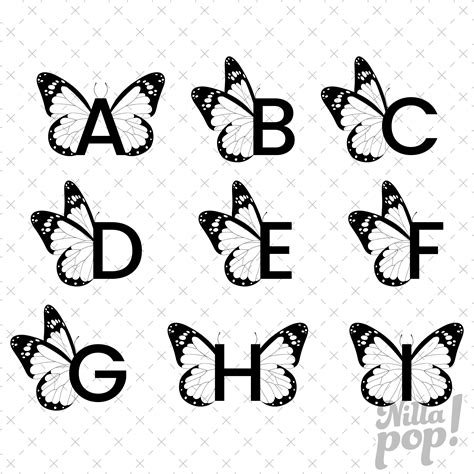 Butterfly Alphabet Font Bundle - Etsy