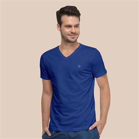 Royal Blue Goingdesi V Neck Tee Goingdesi