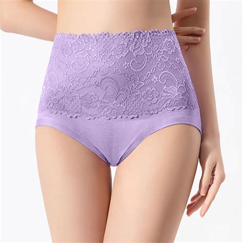 Gakvbuo Panties For Women Breathable Lace Trimmed High Waist Hip