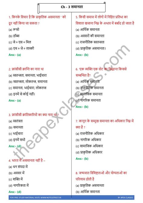 NCERT Class 11 Polity MCQs All Chapters In Hindi APEX CLASSES