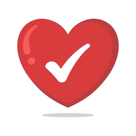 Premium Vector Check Mark Heart Red