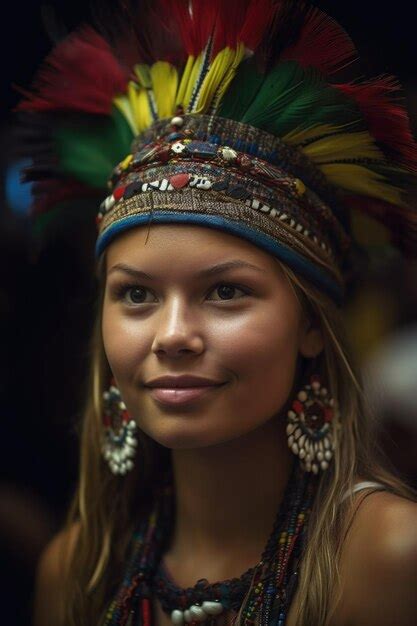 Premium AI Image | Shot of a young woman wearing a headdress at a cultural celebration